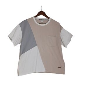 Takeo Kikuchi Japan Colorblock Geometric Pocket‎ Tee Mens L 3 Minimalist Luxury